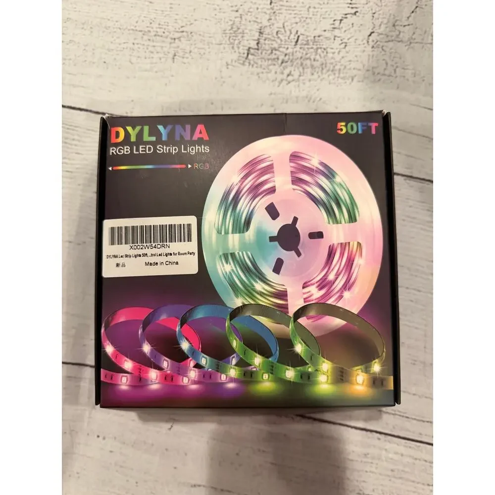 Dylna RGB LED Strip Lights 50' w/Remote NIB